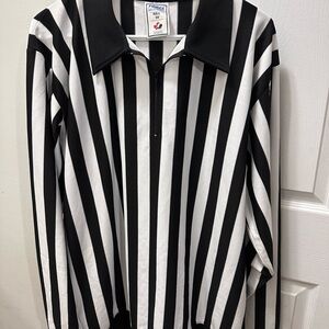 Force Officiating Referee Jersey REC 50 Hockey Canada Zip Front Black White